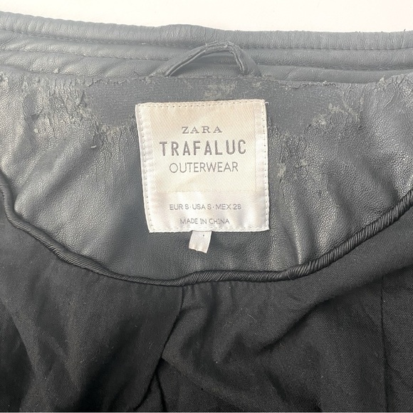 Zara Trafaluc Black Faux Leather Biker Jacket - Picture 10 of 14